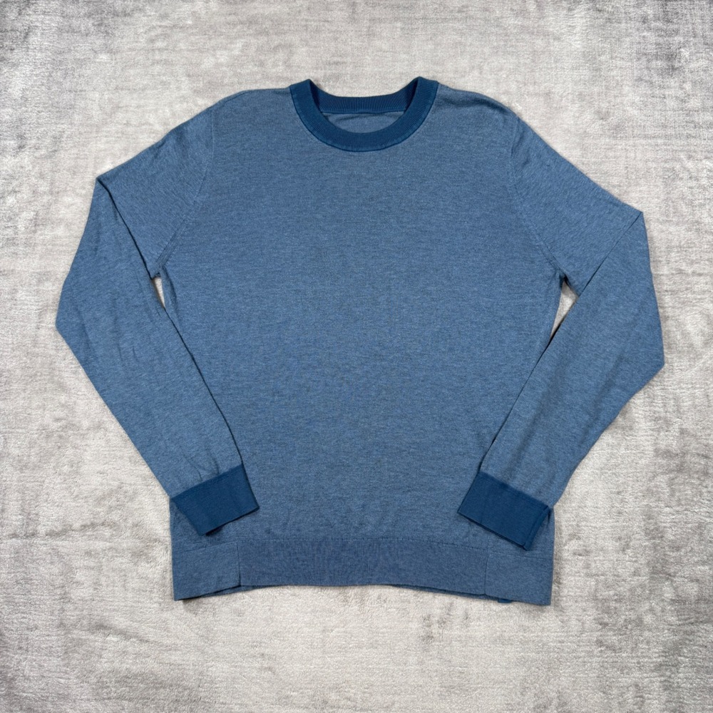 Lululemon Sweater Womens 8 Blue Cotton Silk Blend Crewneck Long Sleeve LW3FT9S